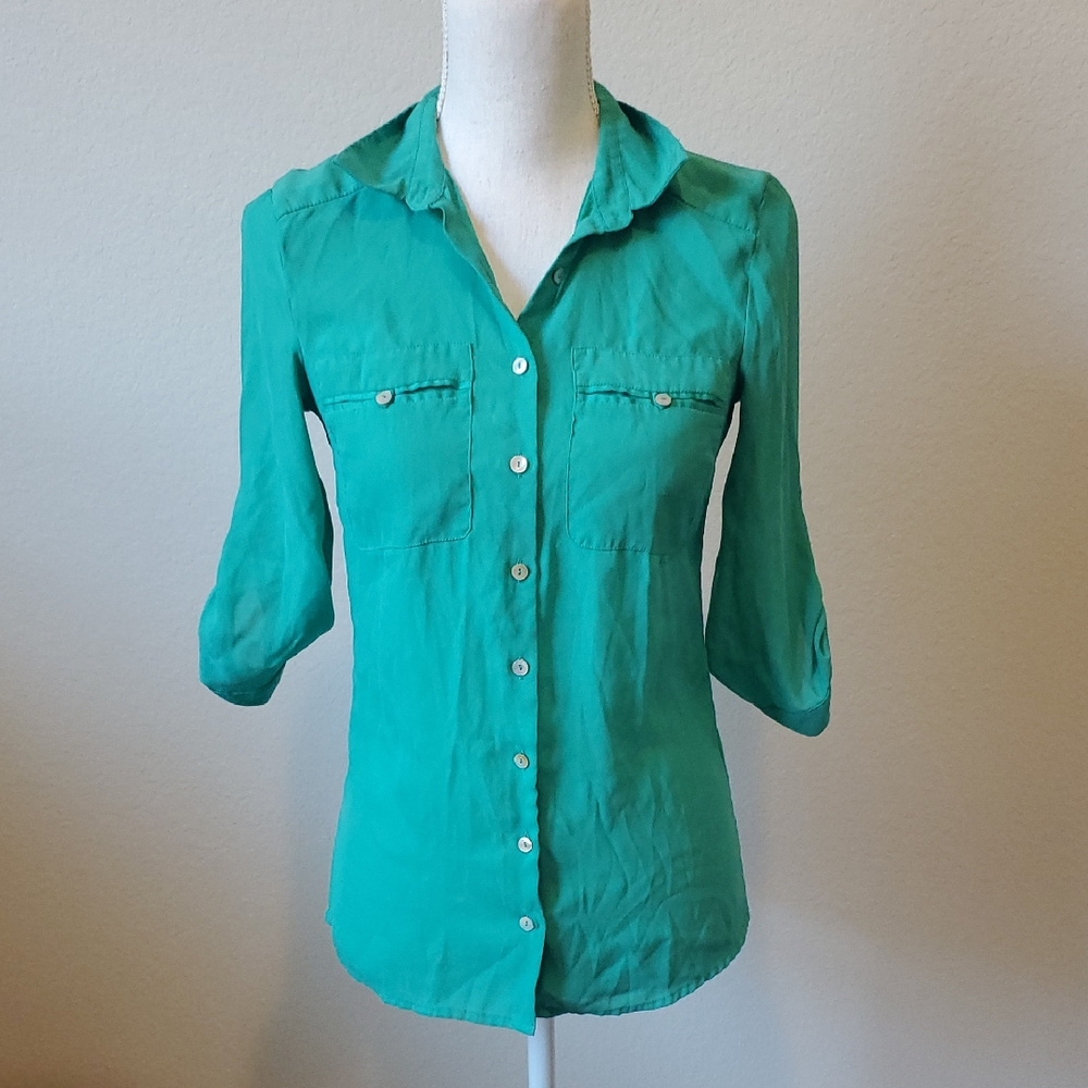(4 for $10) H&M Teal Button-Down Shirt